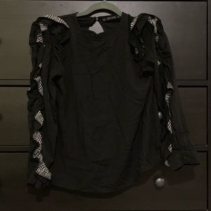 Zara ruffle sleeve blouse